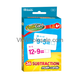 Subtraction Flash Cards (36/Pack) Wholesale