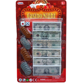 24 ASST BILLS & COINS CASINO NIGHT MONEY SET IN BLISTER CARD Wholesale