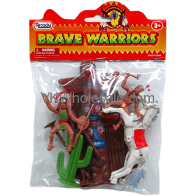 10PC Brave Warriors Indians & Horse Set Toy Wholesale