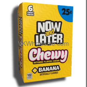 Now & Later Candy Banana Chewy 24/6 PCS Bars Wholesale