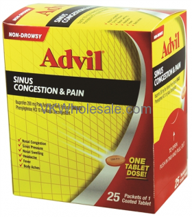 Wholesale Advil Congestion Relief 200 mg - 25 pk of 1 Coated Tablet