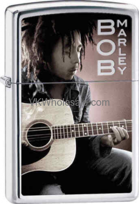 Zippo Classic Bob Marley with Guitar High Polish Chrome Windproof Lighter Z220