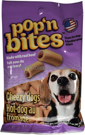 Pop'n Bites Cheezy Dogs Dog Treats, 3.5-oz bag